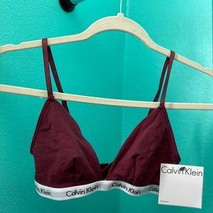 Calvin Klein triangle burgundy bralette